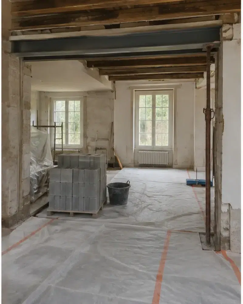 Maçonnerie et curage — chantier en cours