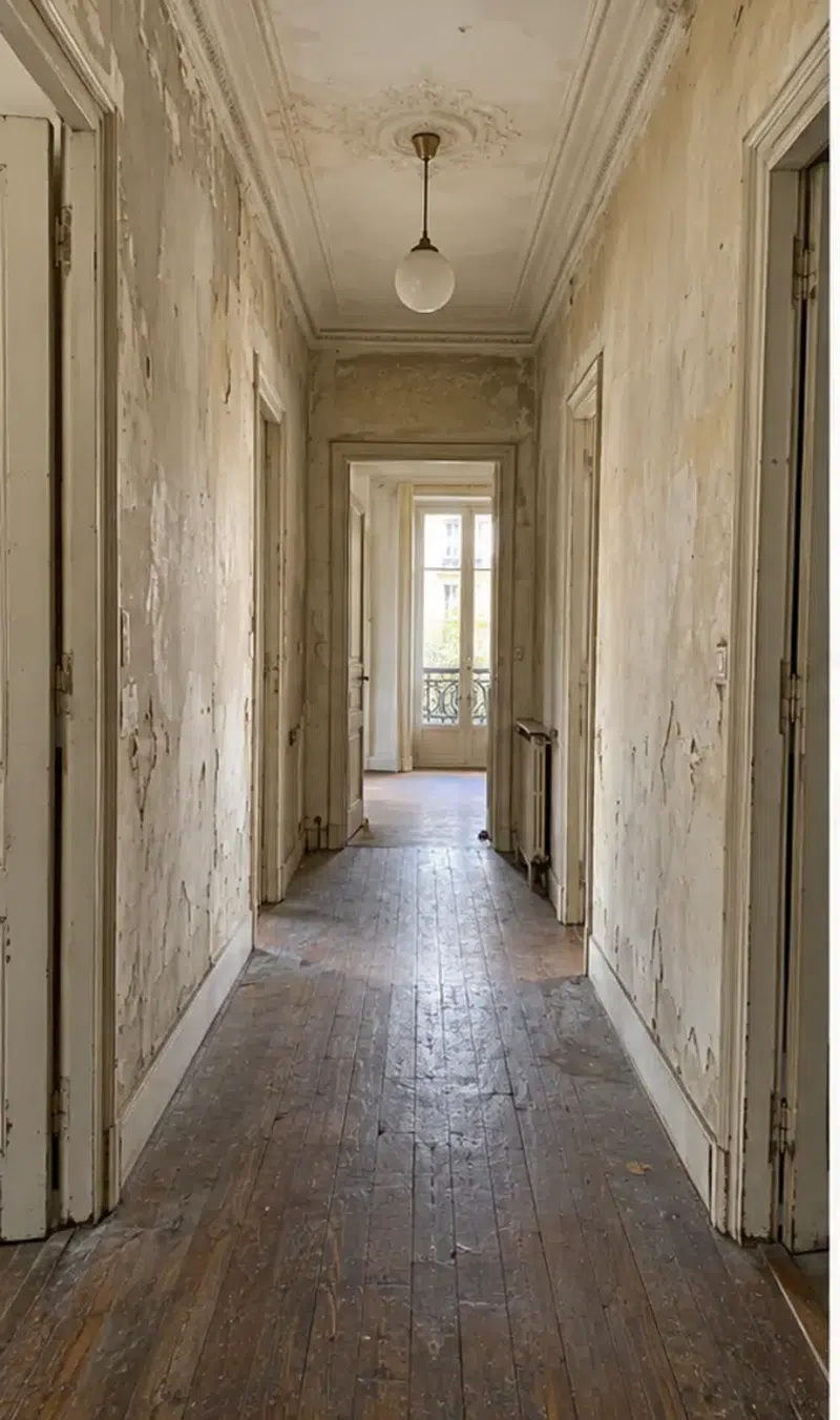 Plâtrerie et peinture — état avant travaux