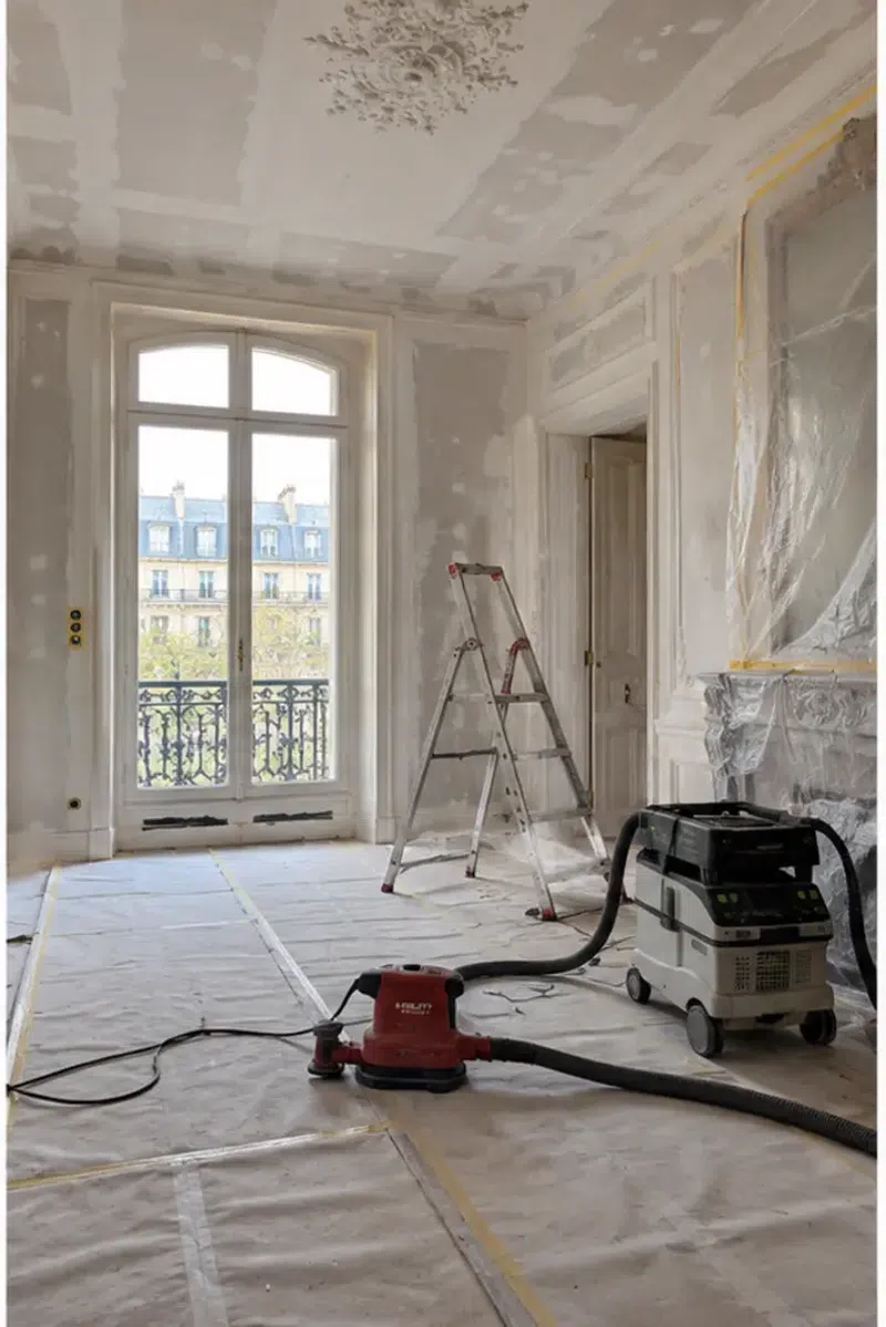 Rénovation d’appartement haut de gamme à Paris 8e — chantier en cours