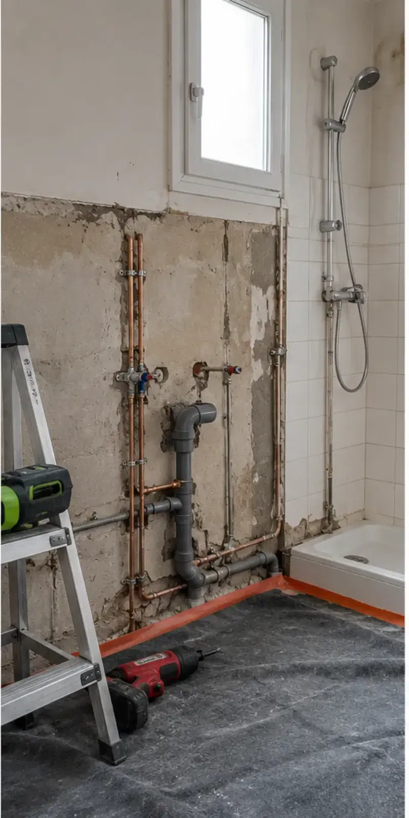 Travaux de plomberie — chantier en cours