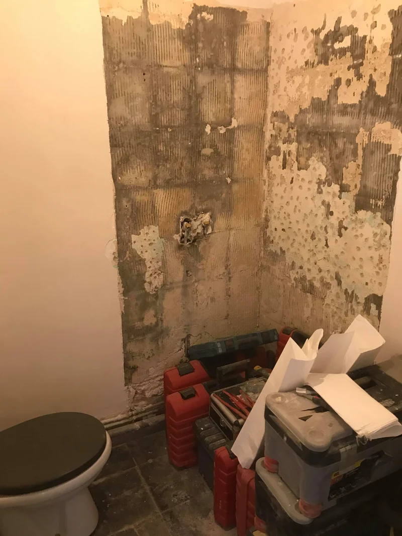 Pièce mise à nu après dépose de l'existant