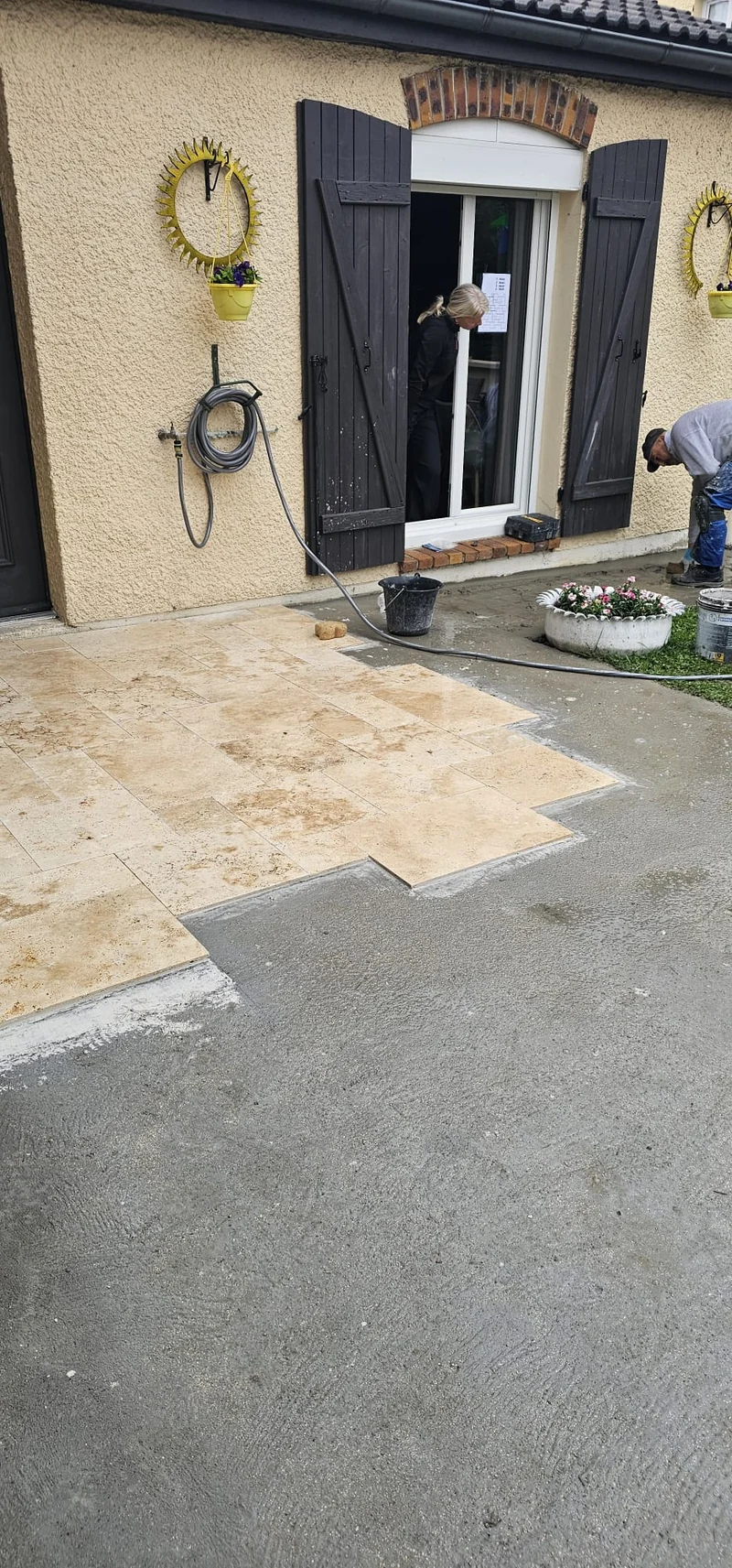 Terrasse en cours de pose